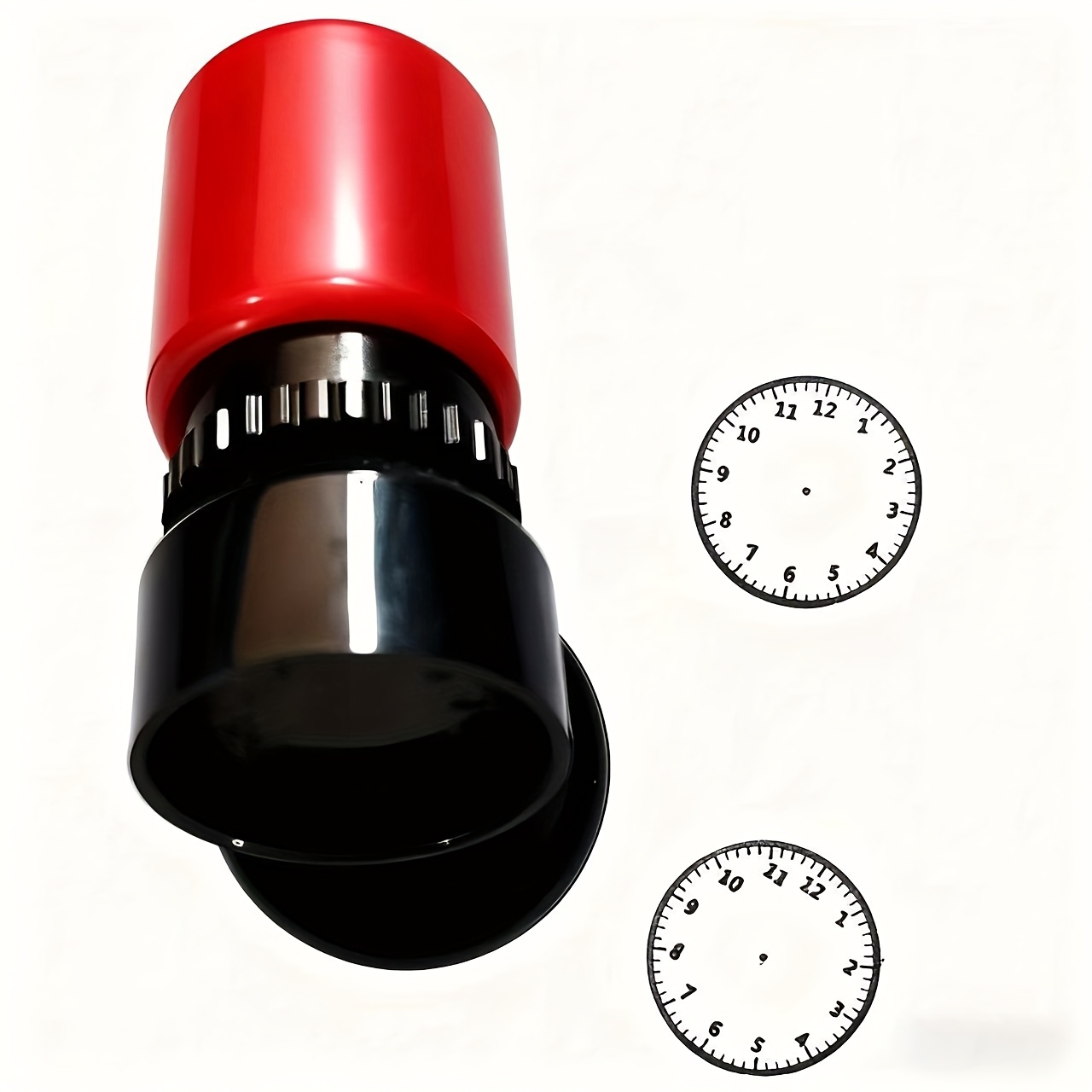 Image of Self-inking Teacher's Stamp Features Digital And Clocks To -telling. Round, Abs Construction With English Text. For Use On Cards, Crafts, Etc. Black Ink.