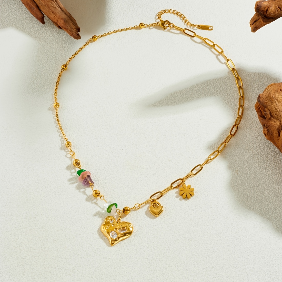 Women's Irregular Heart-shaped Multi-element Pendant Necklace