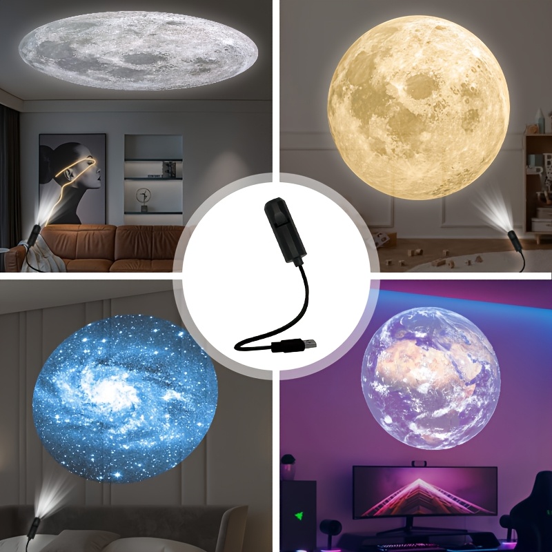 usb   projector light 10 6 3 projection images 360 degree rotating lamp ceiling gift room decoration photo background projection earth mars jupiter mercury sun saturn nebula gray moon   blue moon photography studio light Product details 7
