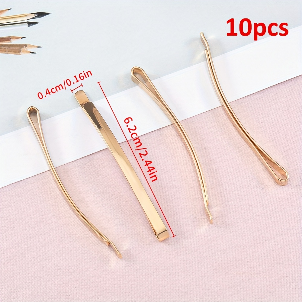 TEMU Lot de 10 pinces à cheveux dorées KC, base vierge de 60-85 cm pour la fabrication de bijoux faits main et accessoires de pince à cheveux