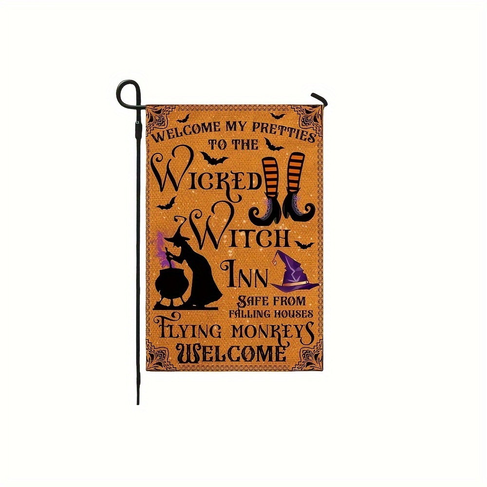 

Garden Flag: Welcome My Pretty To The Inn - Safe From Falling Houses And - 12x18 Inch Double-sided Outdoor Flag - Patio, Porch, Or Farmhouse Decor