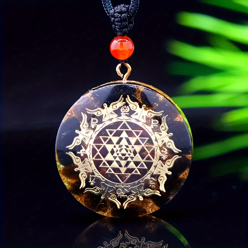 

1 Piece Organ Necklace Chakra Pendant Sacred Chakra Sacred Geometry Obsidian Energy Necklace Jewelry