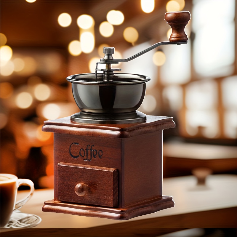 TEMU Hand-cranked Coffee Grinder, Coffee Bean Grinder, Espresso Machine, Nut And Condiment Grinder, Coffee Accessories, Kitchen Utensils Suitable For