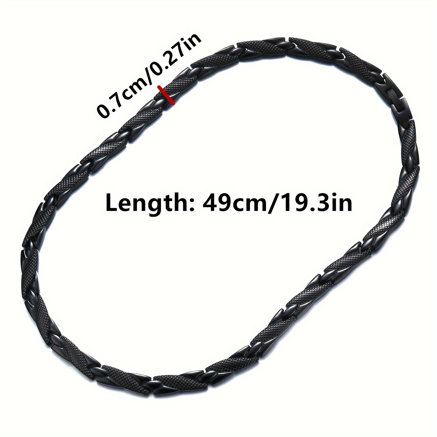 Titanium Steel Men's Necklace with 44 Round Convex Points
