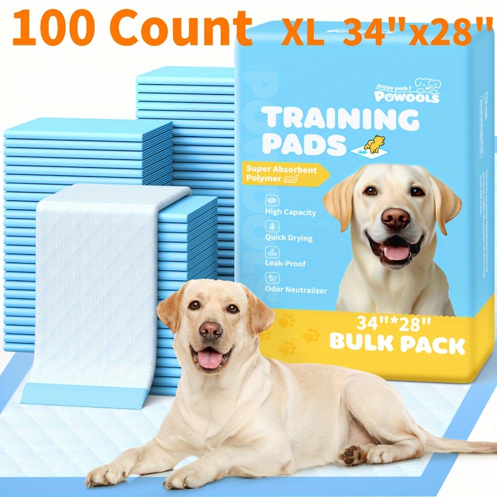TEMU 34"x 28" Blue Dog Pee Pads, Xl Disposable Pet Pad And Potty Pads For Adults, Elderly, Dogs, Puppies, Doggie, Extra Large Training Puppy Pee Pads