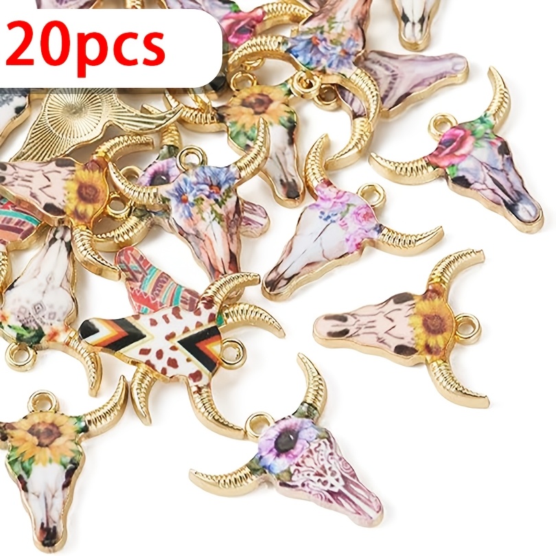 TEMU 20pcs Printed Alloy Enamel Pendants, Suitable For Making, Bracelets, Necklaces, Earrings, Keychains, And Handicraft Accessories