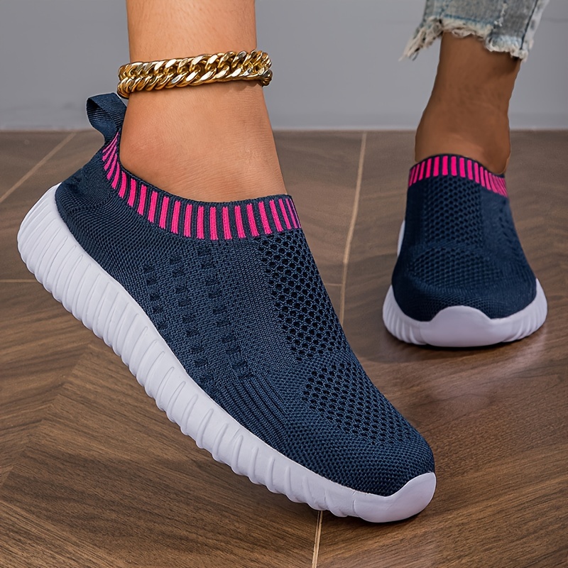 

Women's Breathable Mesh Sneakers, Casual Slip On Outdoor Shoes, Lightweight Low Top Sport Shoes,fashion Travel Walking Shoes