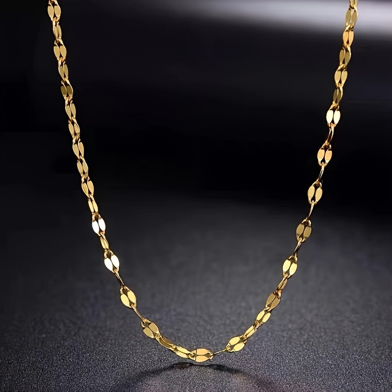 Minimalist Stainless Steel Necklace, Delicate Lip Chain, Unisex Fashion Accessory