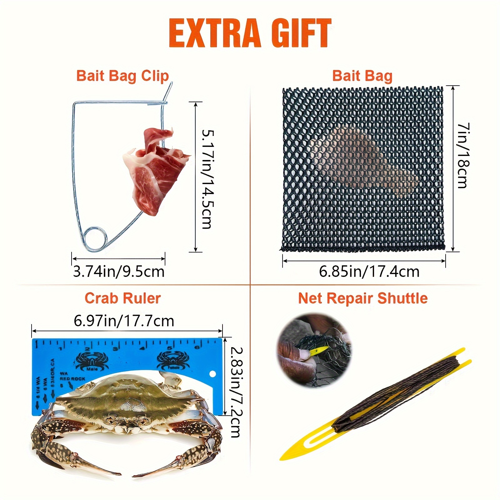 Crabbing Gear Crab Trap Supplies Crab Pots For Crabbing Rings Food