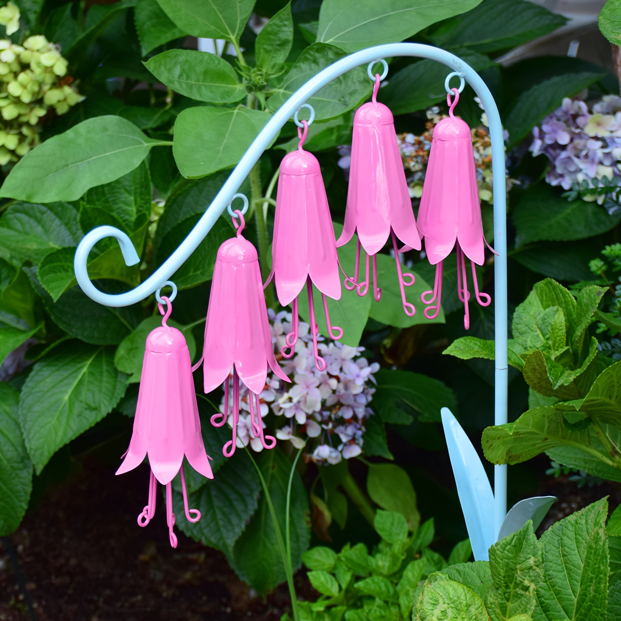 Image of 【3d】 [3d] 1pc Bell-shaped Metal Floor Stand, Garden Decorative Lawn Ornament. Outdoor Courtyard Dynamic Wind Chime, Flower Pot Embellishment Decoration Item, Mother's Day Gift, A Gift For Her