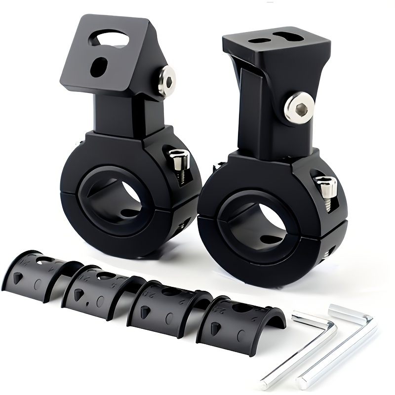 TEMU Set di due staffe per fari da moto, con supporto regolabile gradi per barre luminose, compatibile con fari fendinebbia per veicoli e multiuso
