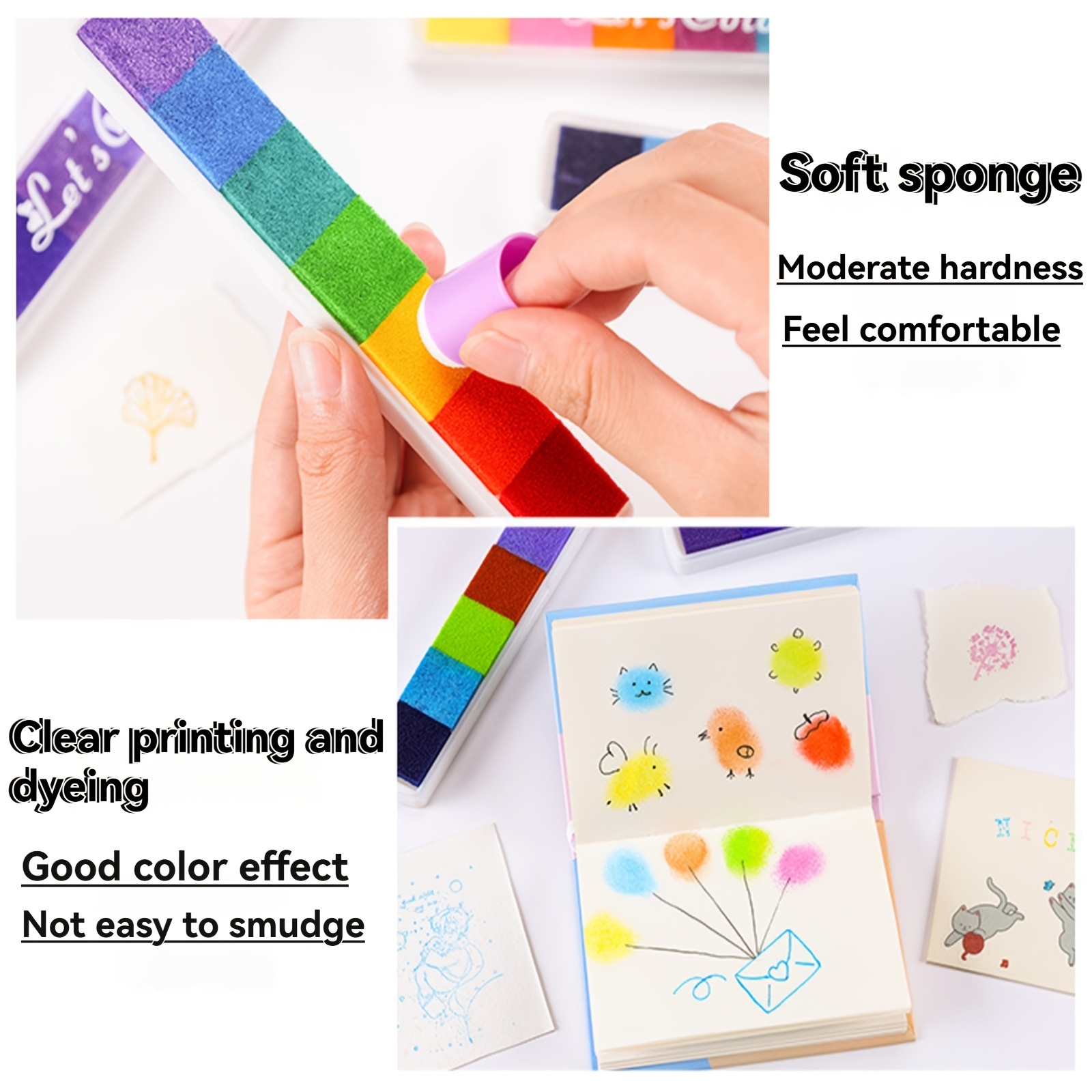 5pcs Long Strip Multicolor Ink Pads Set for DIY Projects