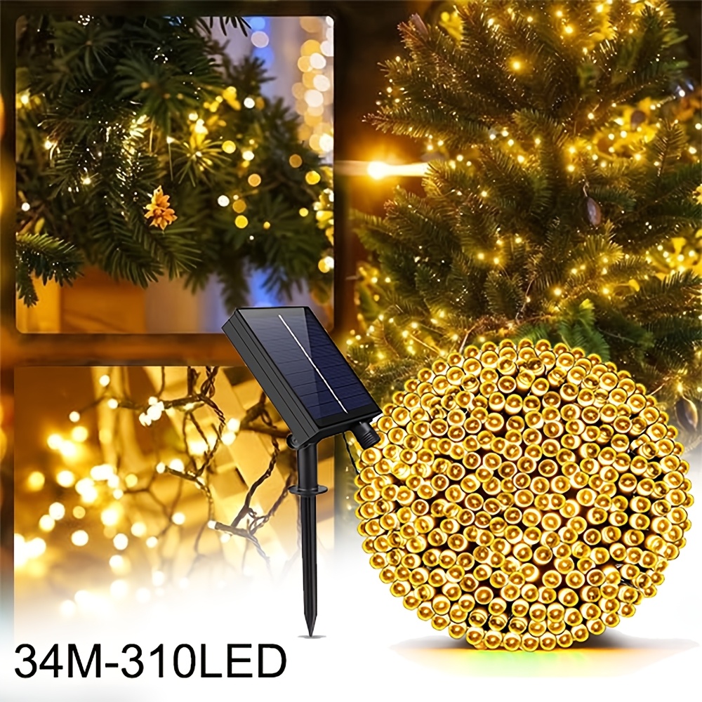 TEMU LECLSTAR, Luces Solares de Cadena LED 300/200, Luces LED de para Exteriores, IP65, 8 de Luz, Luces Solares de , 22 Metros/32 Metros, , ,