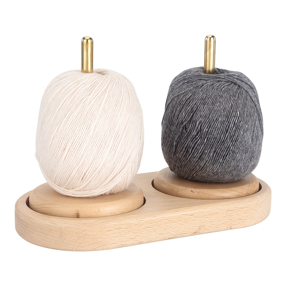 

1 Set Of Double-axis Rotatable Wooden Yarn Holder, Ideal For Crochet And Knitting Diy Projects, Space Saving, Organizer For Yarn Balls And Threads, Spinning And Embroidery Crafts, Yarn Storage