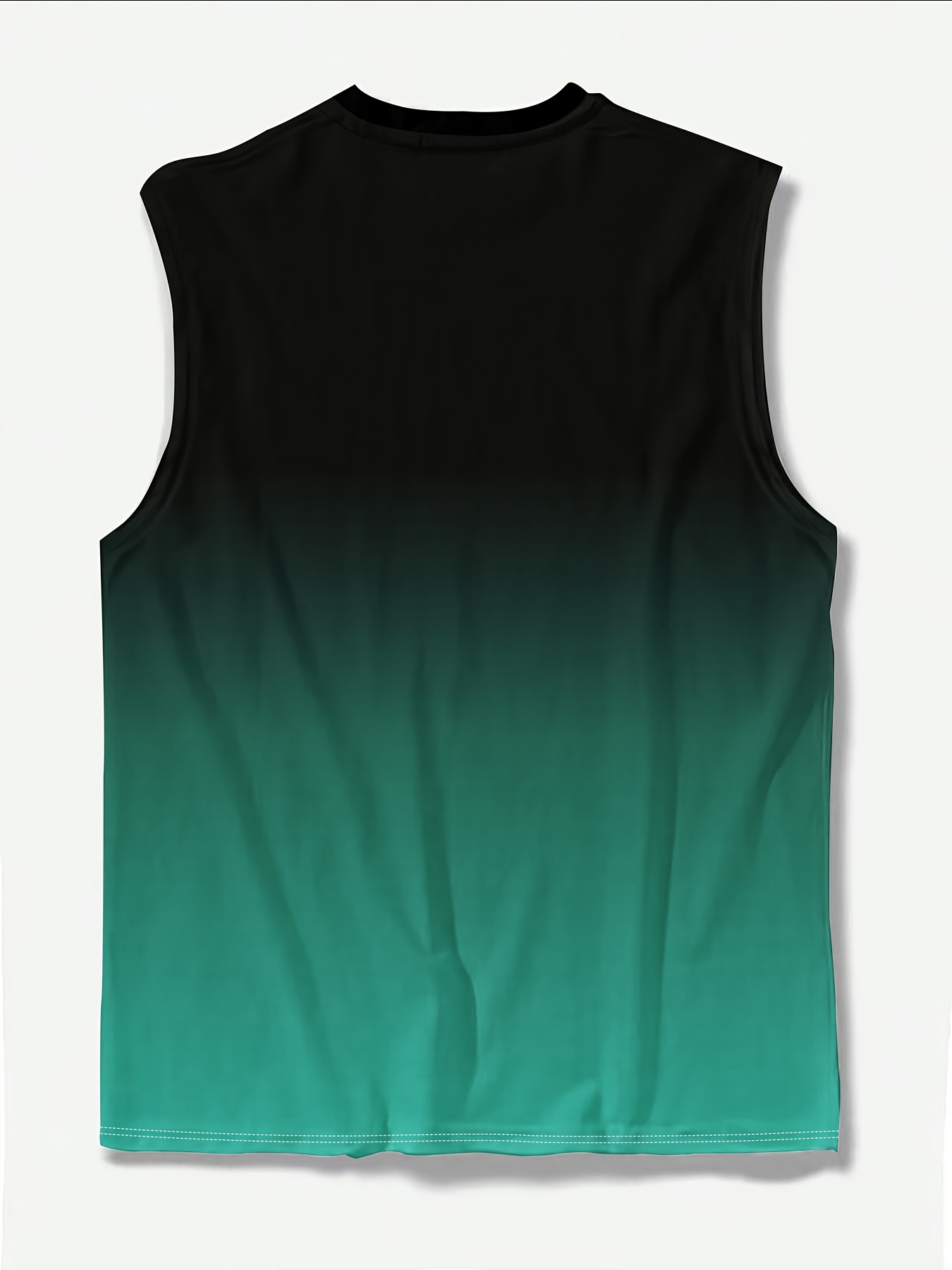 Men's Plus Size Gradient Print Tank Top - Breathable Sleeveless Shirt for Summer Fitness, Casual Wear, and Sports - Black to Blue Lightning Bolt Design, Summer Fitness Apparel | Round Neckline Shirt | Polyester Spandex Blend, Summer Tank Tops, PLUS SIZE