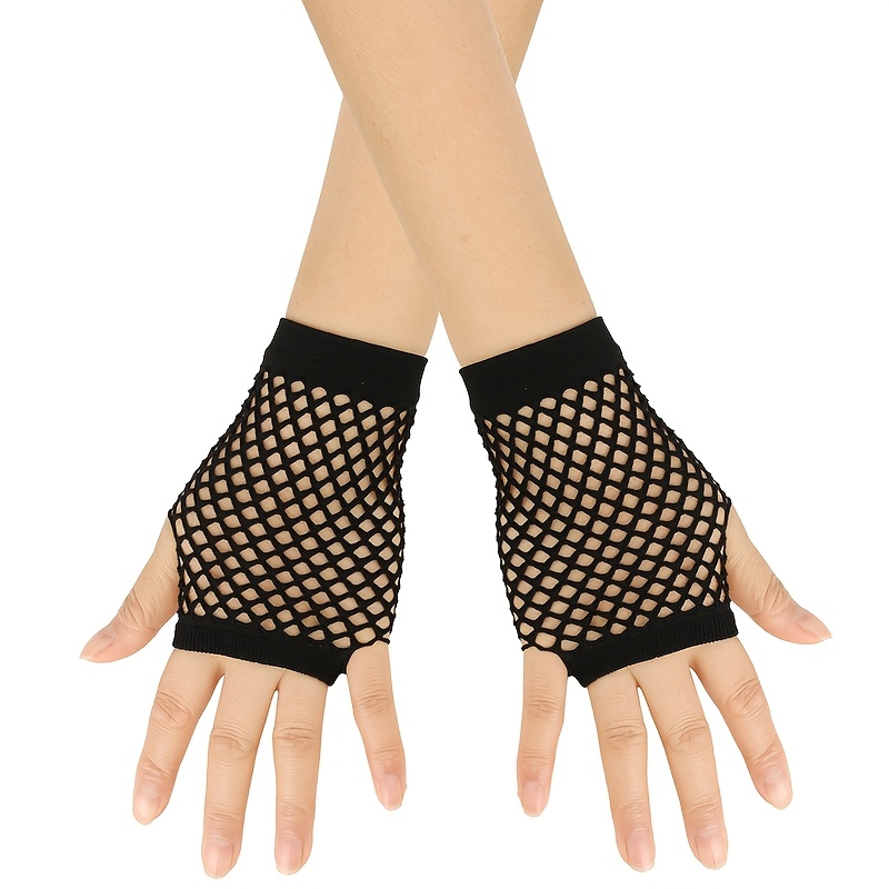 TEMU Guanti corti da donna estivi in rete a maglia, mezze , in colori, mesh elasticizzato per decorazioni performance, adatti per , matrimoni e feste
