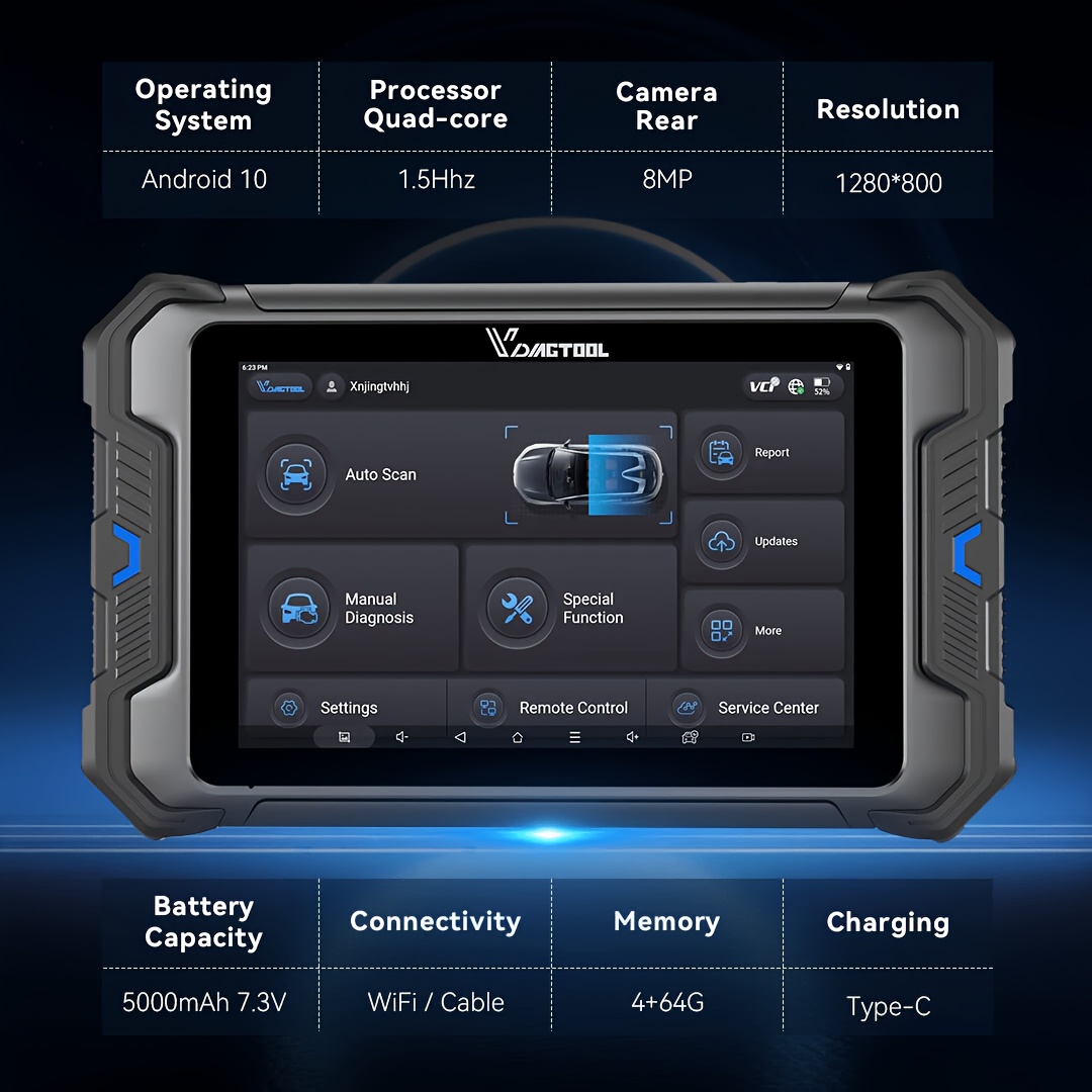 VDIAGTOOL VD80BT LITE Car Diagnostic Scanner - OBD2 Code Reader with FCA ECU Coding, PMI & DOIP Support, 28 Special Functions And 2-Year Free Updates
