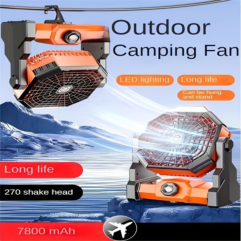 

Outdoor Fan, For Outdoor Activities, For Camping, Picnic, Gathering, Portable Fan, Usb Charging, Lithium Battery Fan Sturdy And Durable, Can Be Hung And Illuminated, Pet Fan