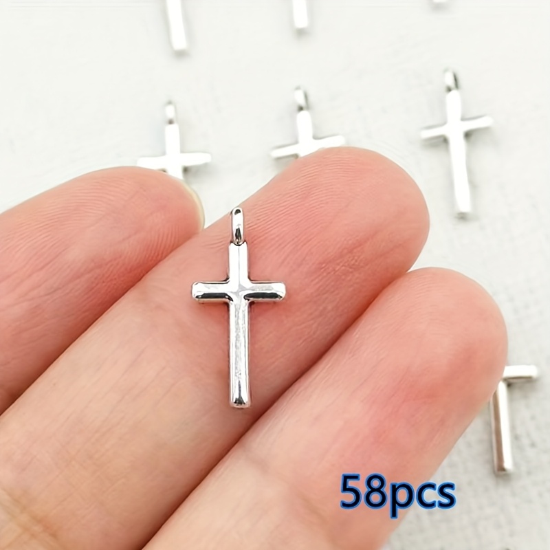 Image of 58pcs Additions Cross Charm Pendant Bohemian Style Women's Fashion Retro Handmade Jewelry Earrings Necklace Additions Gift