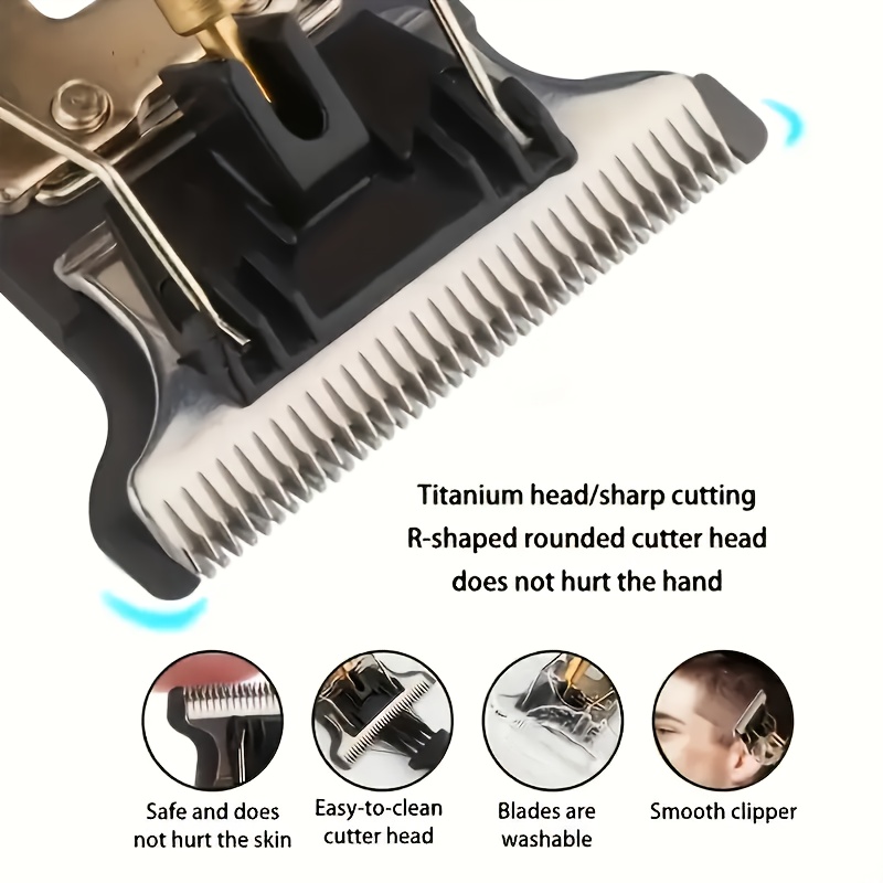usb powered electric hair clipper with oil head engraving adjustable blade comb aluminum alloy body grooming use professional haircare stylish grooming accessory intricate detailing details 2
