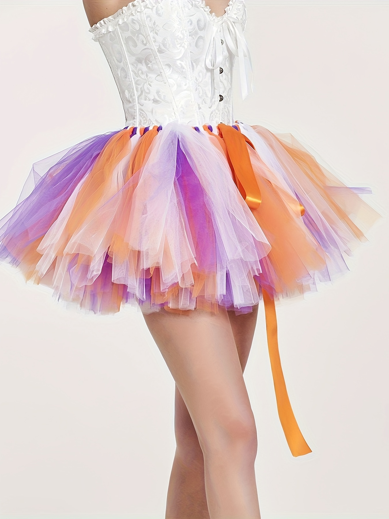 set gonna a ruota stampa colorata e moda top corsetto scollo