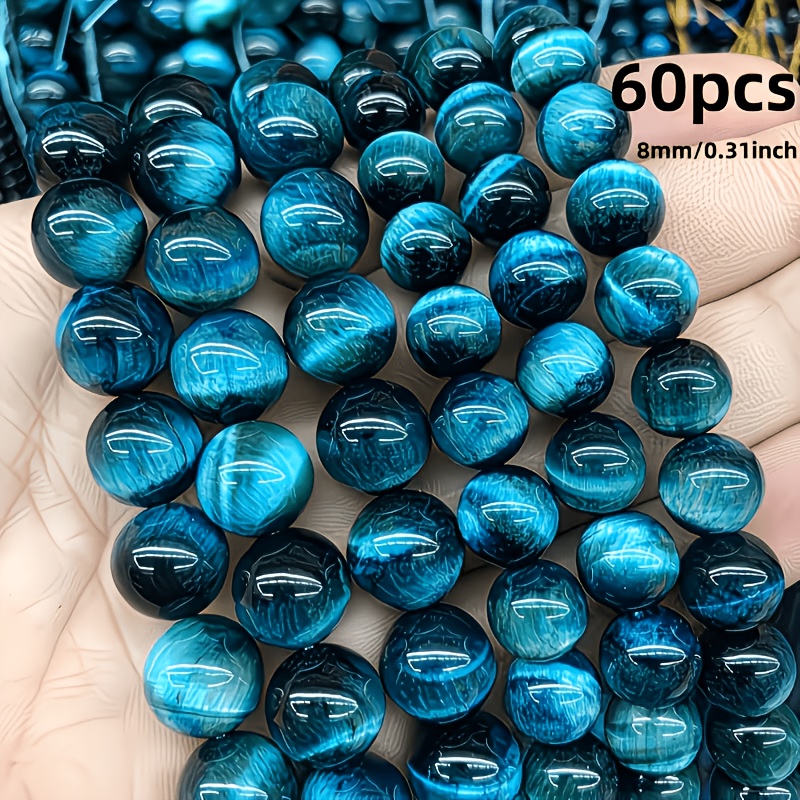 TEMU 60 perles en verre œil de , perles en vrac pour bracelets, , boucles d'oreilles et accessoires de fabrication de bijoux à faire soi-même