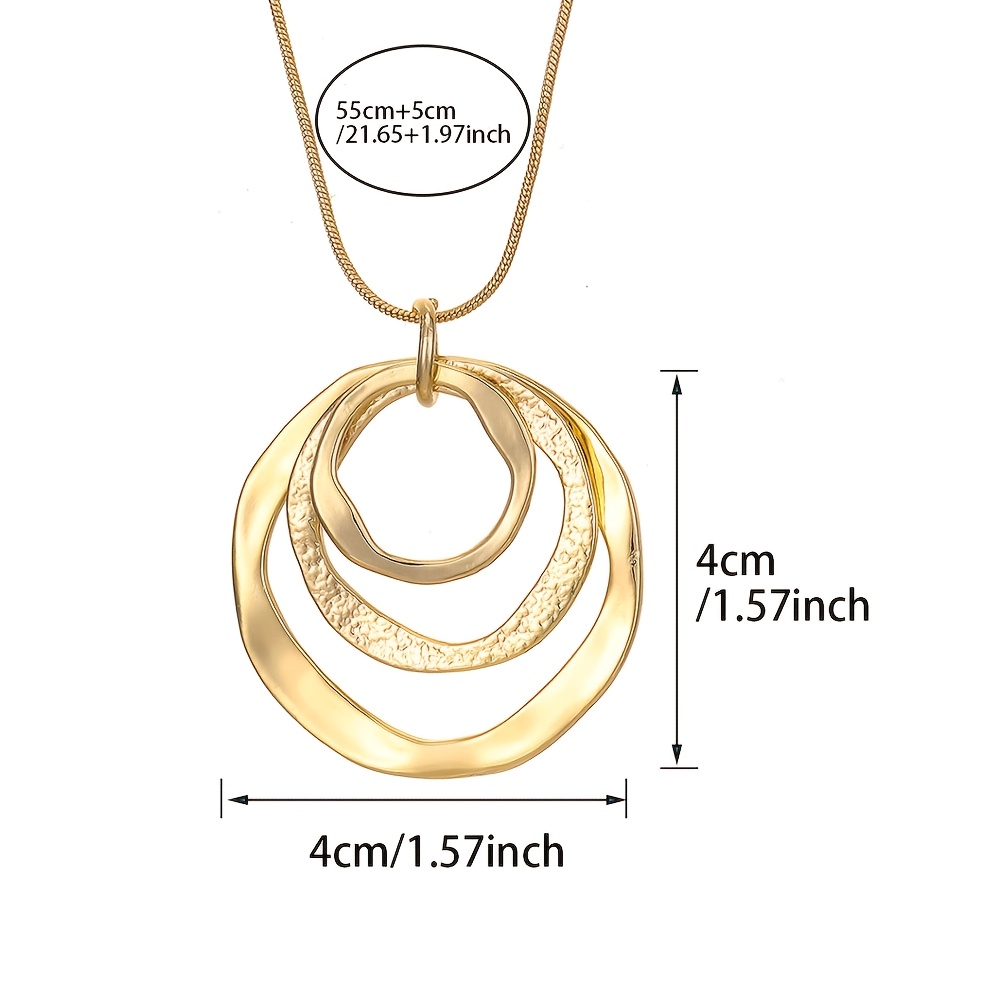 Men's Simple Fashion Irregular Three-Ring Necklace Personalized Pendant Jewelry Gift For Boys Suitable Accessories For Men And Women Gifts For Boyfriends And Girlfriends Birthday/Party/Party/Festival Gifts