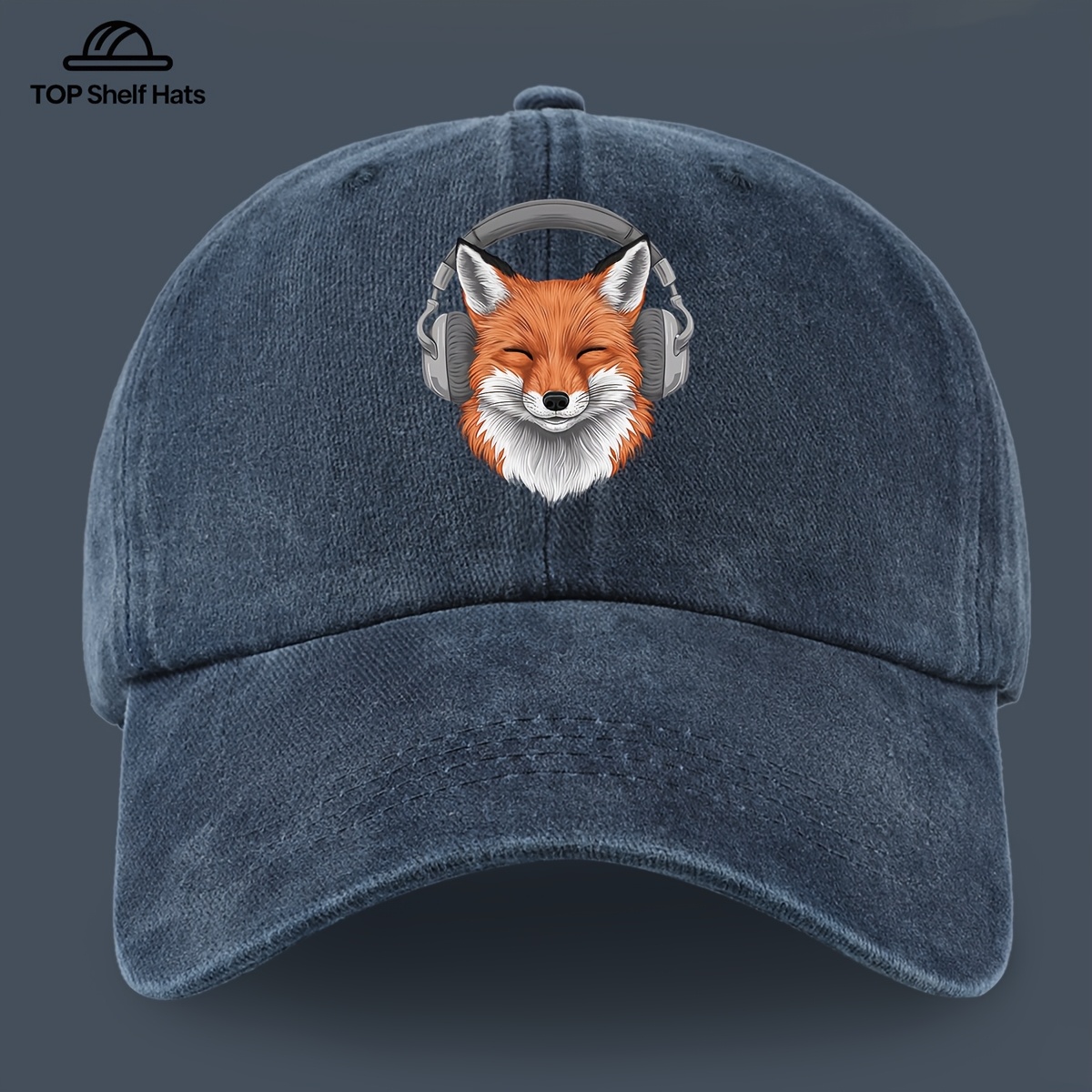 TEMU 1pc Trendy Cartoon Fox Pattern Printed Casual Baseball Cap, Lightweight, Comfortable, And Breathable, With Adjustable Size. Hat For Parents'