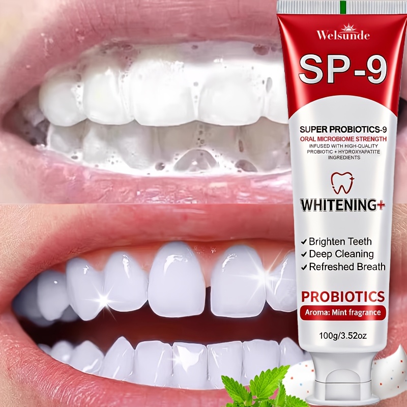 probiotic hydroxyapatite toothpaste teeth brightening long   breath professional gentle oral care   high quality probiotic hydroxyapatite ingredients professional   oral hygiene suitable for men and women