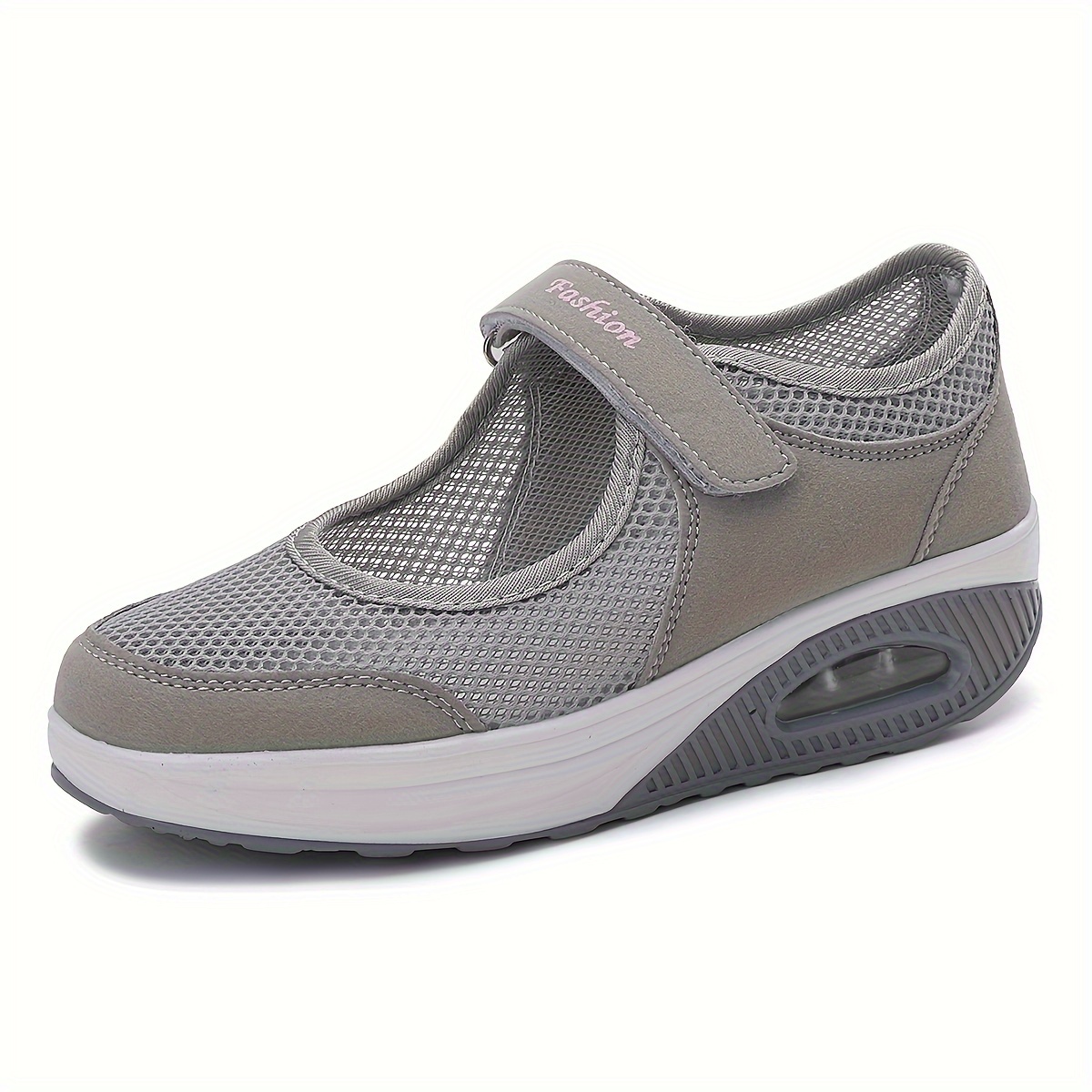 Backless Mesh Sneakers Air Cushion Slip on Walking Shoes Hook & Loop Fastener
