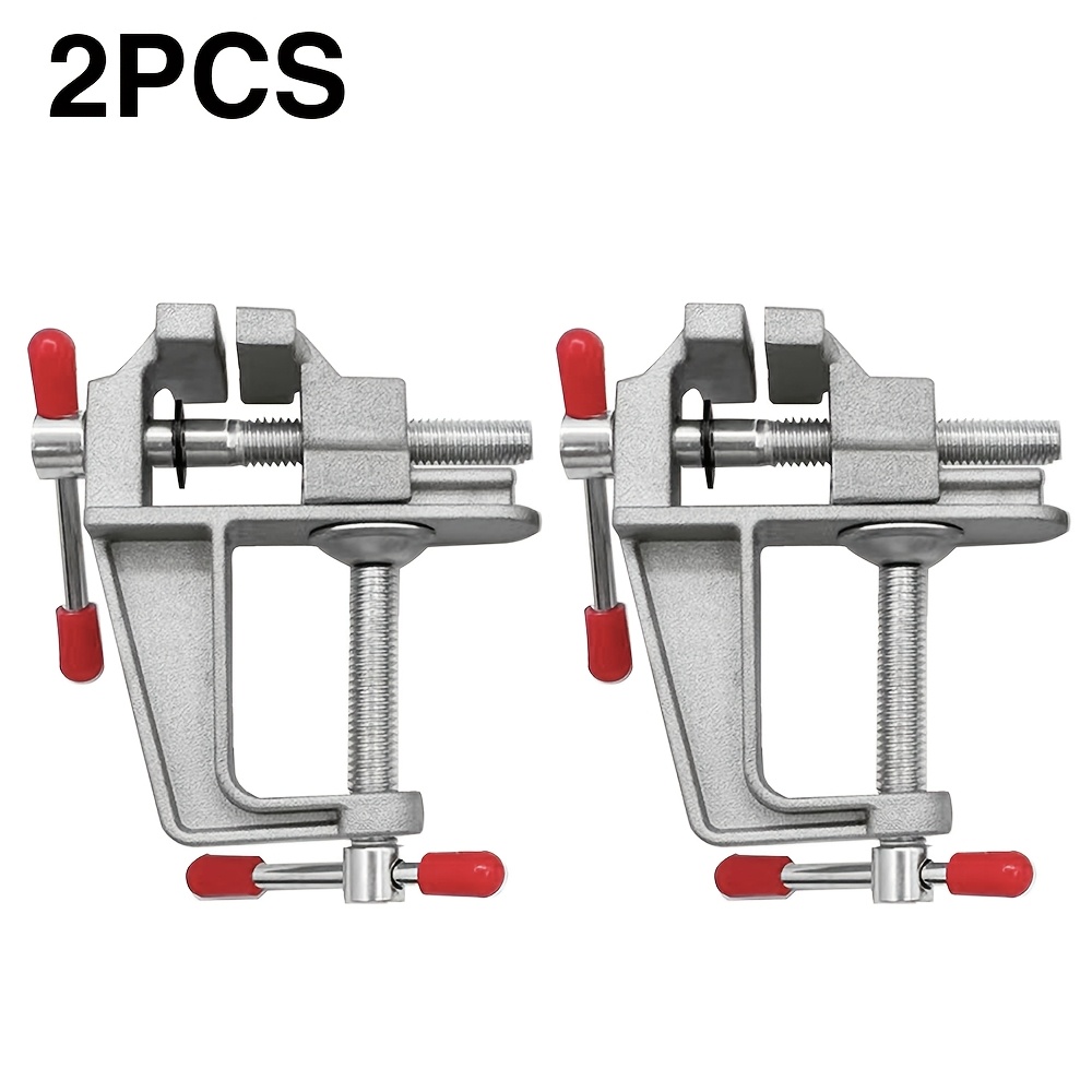 TEMU Ensemble de 2 mini étau de table de qualité industrielle : Construction métallique robuste, durable et stable, rotation pivotante à 360°, pince