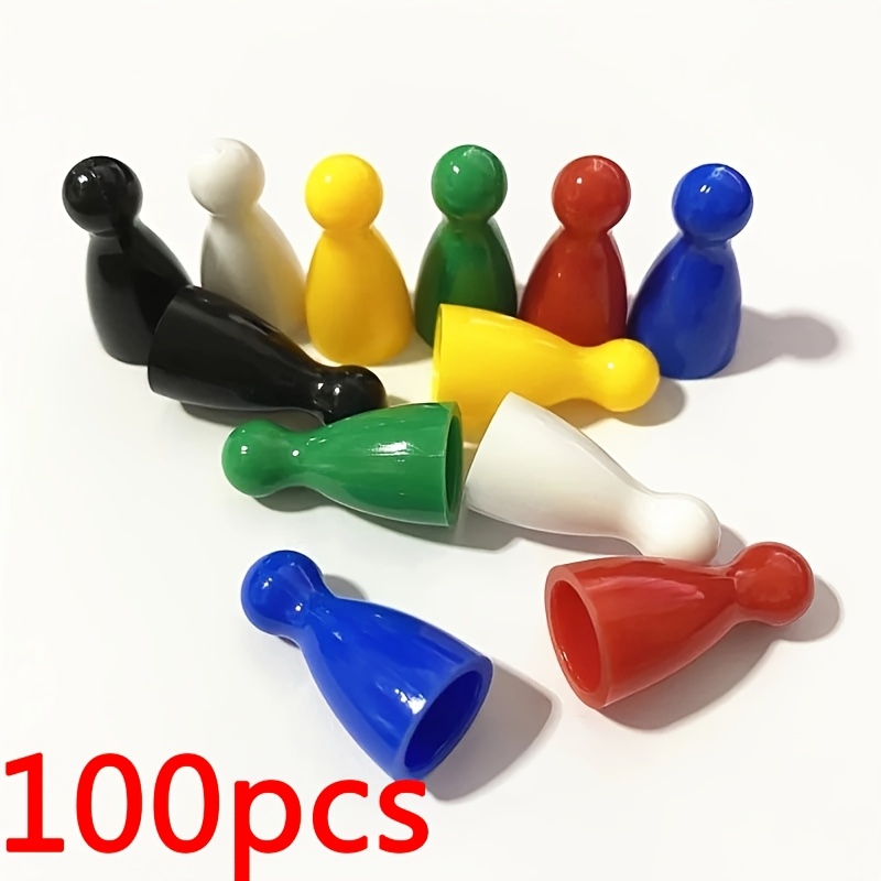 TEMU 100pcs Random Color Plastic Human Pawns Game Pieces For Board Games Tabletop Markers Components For Halloween、christmas
