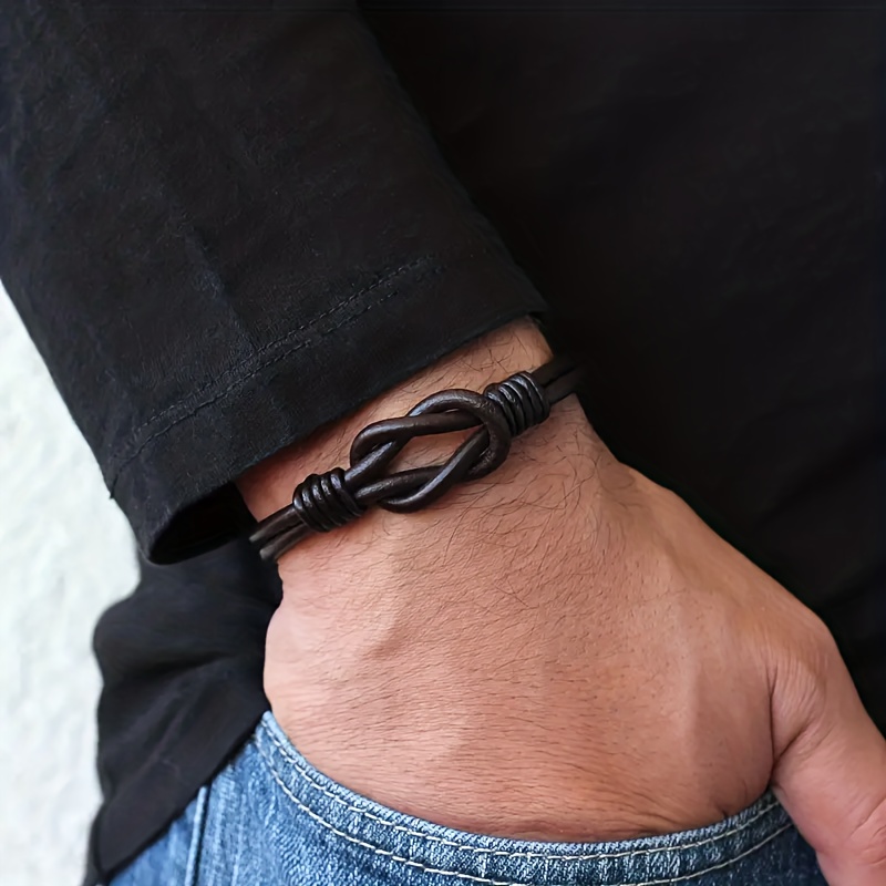 E-shop Schlichtes, stilvolles elegantes 1-tlg. Herren-Armband mit keltischem Knoten-Unendlichkeitssymbol – Ein Symbol für ewige Liebe Stärke, perfektes