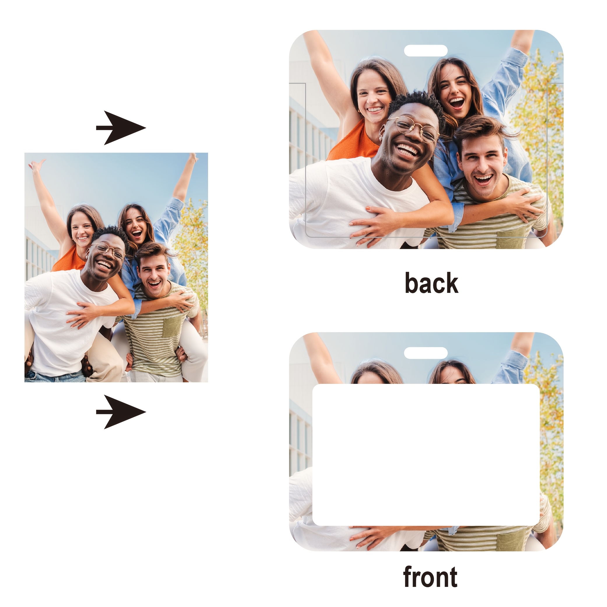 TEMU 2d Custom Card Holder - Personalized Picture Print Badge Holder, Customizable Photo Card Protector For Student, Employee, Nurse, Teacher, Unique