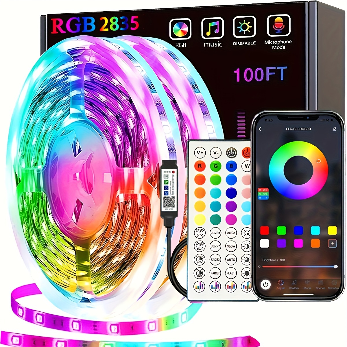 Tira de luces LED de 6.56 pies para TV de 40 a 60 pulgadas, kit de  retroiluminación USB con control remoto, 16 colores 5050 Bias HDTV, para  40-60
