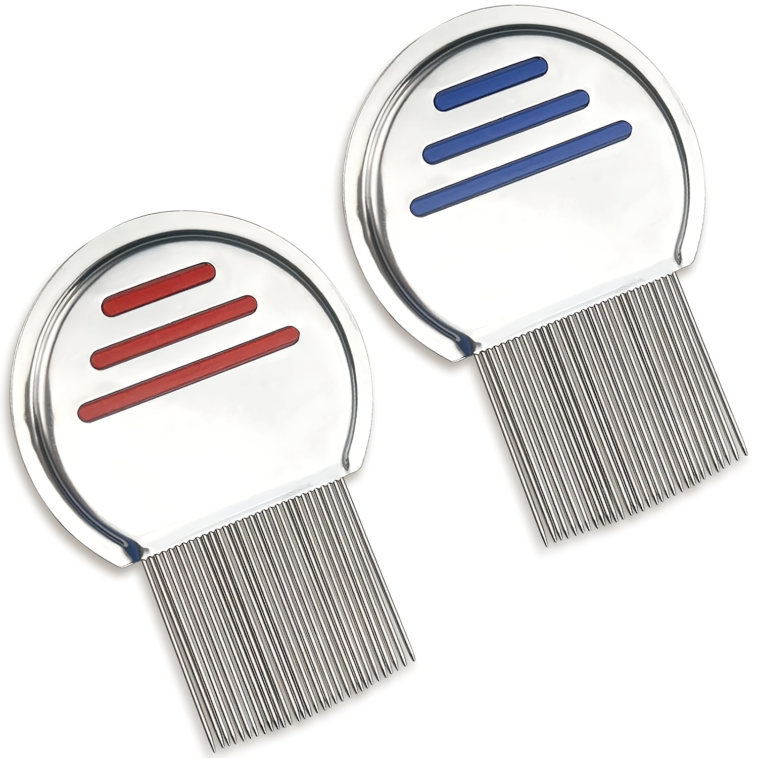 TEMU 2-pack Fine Tooth Pet Grooming Comb With Handle, Compact Hair Cleaning And Detangling Comb For Dogs, Cats, Puppies, And Kittens