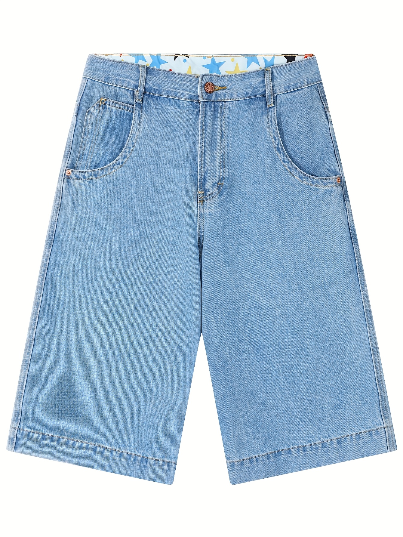 men's non stretch relaxed fit wide leg baggy denim shorts - Temu
