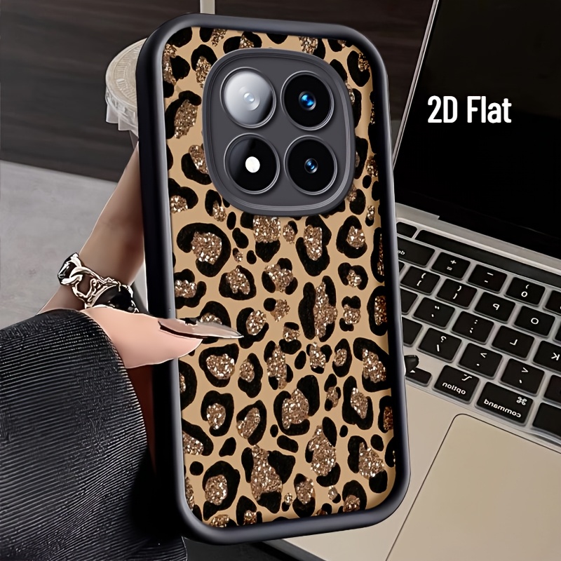 TEMU Phone Case - 2d Flat New! Phone Case Suitable For Redmi Note 15/14/13/12/pro 4g/5g Soft Case, Anti-drop Soft Mobile Phone Case, Leopard Pattern