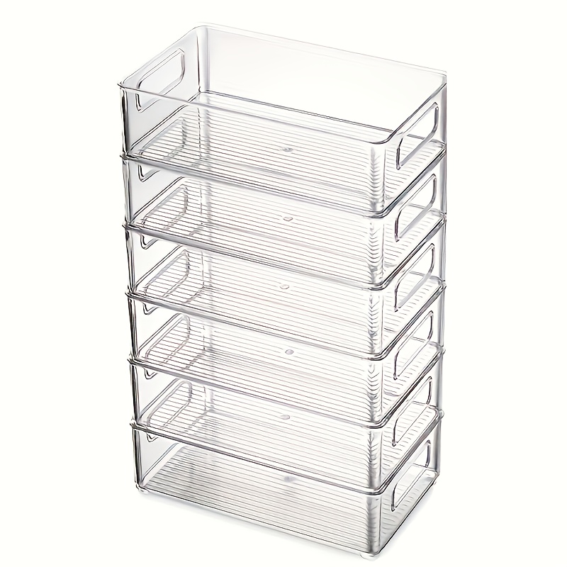 6-teiliges Set transparente Kühlschrank-Aufbewahrungsboxen – Vielseitige Lebensmittelbehälter für Frischfach, Gefrierschrank und Vorratskammer – Ideal für Obst, Gemüse, Fleisch uvm. – Langlebiges Plastik, leicht zu reinigen