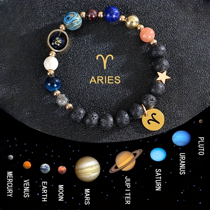 

1pcs 12 Constellations Bracelet Women Stone Stone Bracelet Leo Jewelry Gold Steel Constellation Pendant Bracelet 's Day Jewelry Couple