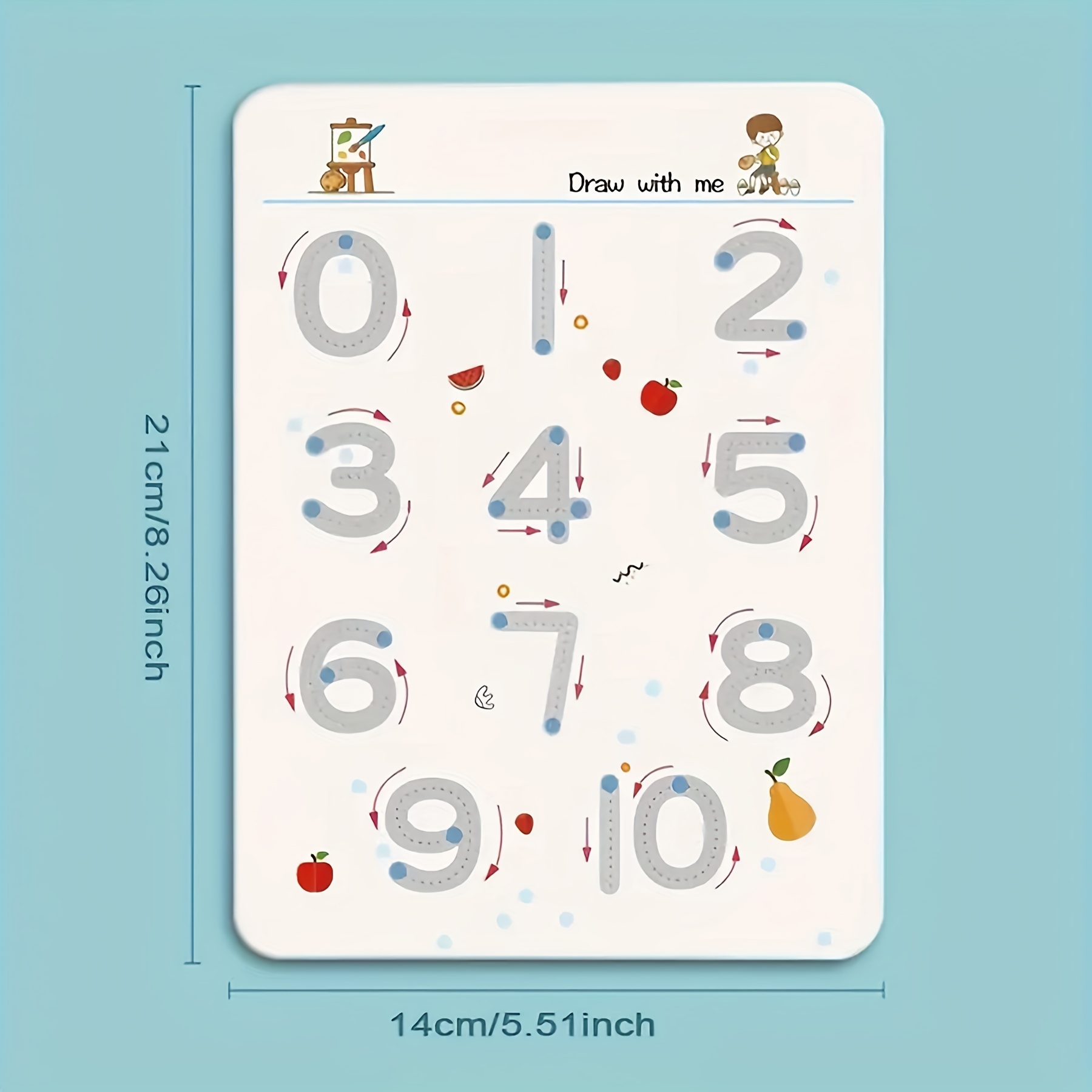 32 pages of reusable educational practice books, erasable writing trackboards, durable paper materials, suitable for control training and enlightenment exercises for children aged 3-6