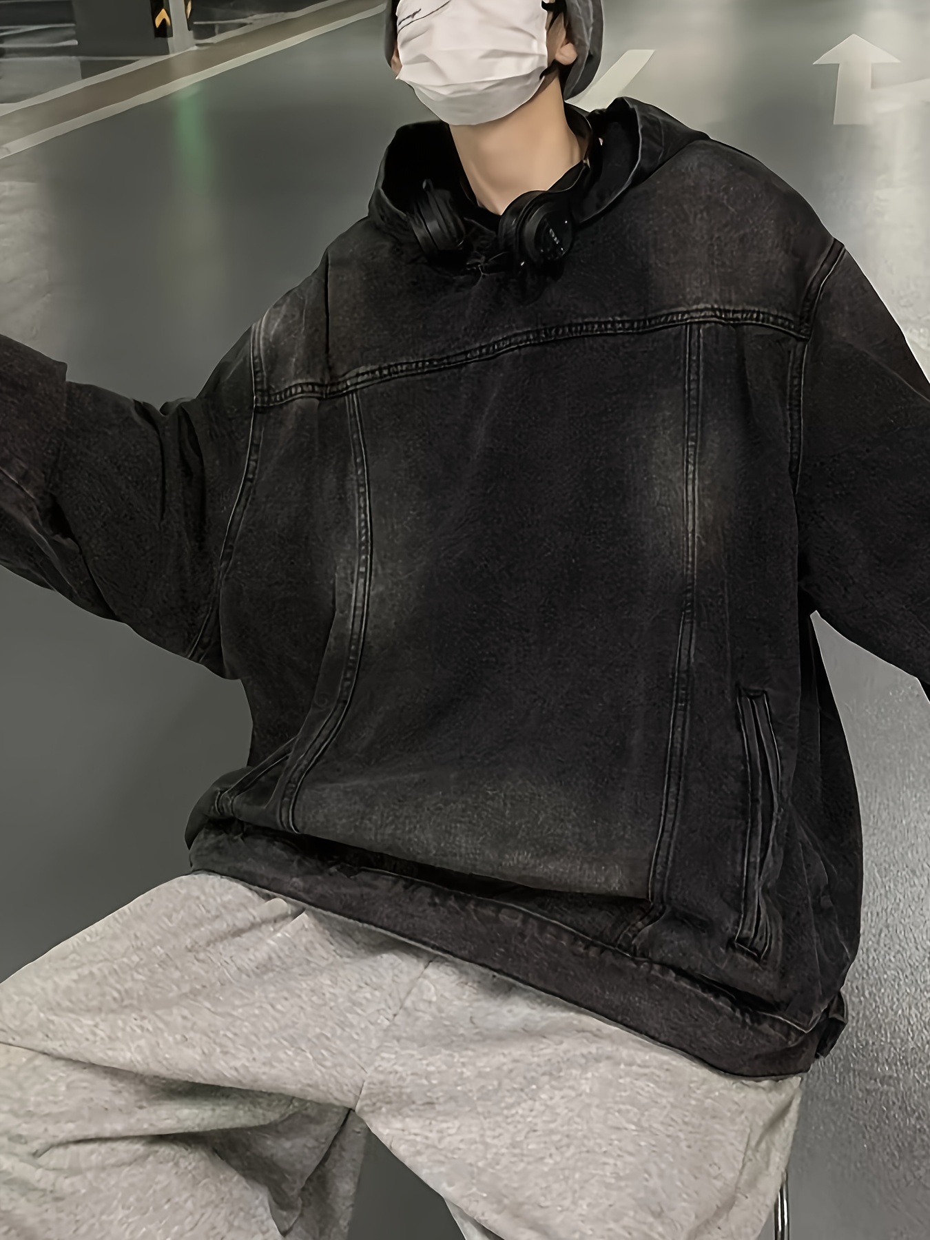 vintage inspirierte herren denim kapuzenjacke lässig Temu Austria