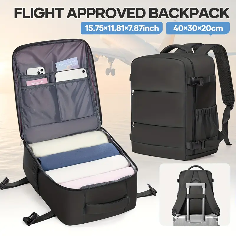 Large Capacity Travel Backpack, 403020cm Carry-On Cabin Bag, Fits * Under Seat * with Ryanair/easyJet Approved Carry-On Size, Lightweight Minimalist Casual Backpack, Multifunctional Business Laptop ... Large Capacity Travel Backpack, 403020cm Carry-On Cabin Bag, Fits * Under Seat * with Ryanair/easyJet Approved Carry-On Size, Lightweight Minimalist Casual Backpack, Multifunctional Business Laptop ...