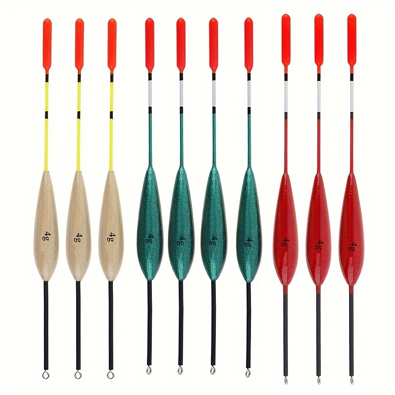10pcs High-visibility Mixed Color Fishing Floats, 20.5cm/8" Long Casting Balsa Wood Bobbers With - Essential Tackle Kit For