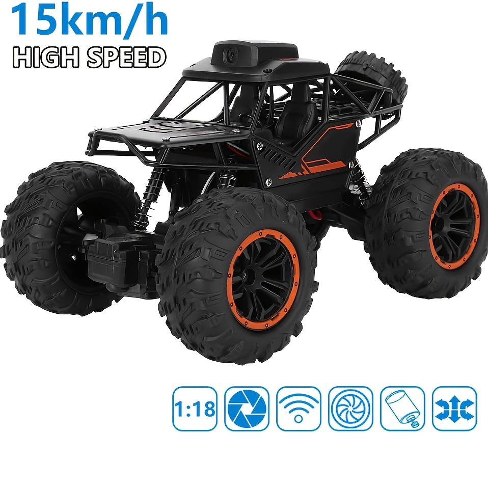TEMU Voiture RC FPV en Alliage - Caméra WiFi 2,4 GHz avec Moniteur en , Grand Camion Tout-Terrain à , Véhicule de Construction en Métal avec Châssis