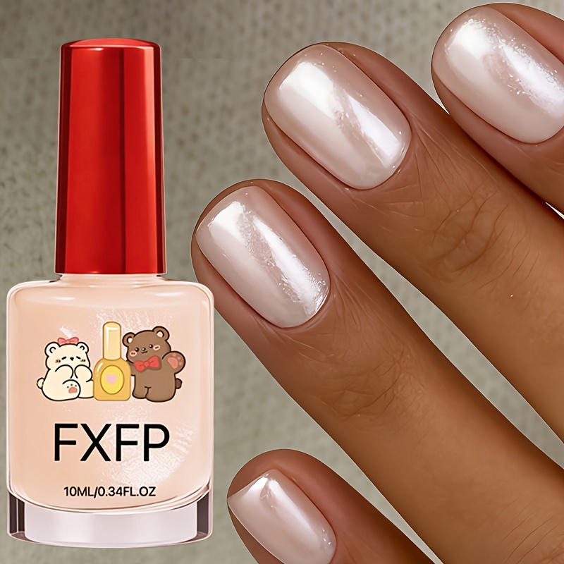 Image of Glass Bead Nude Strengthening Oil - Quick-drying, No Lamp Needed, Brightens And Strengthens Nails, Enhances Nail Shine, Durable Formula, Suitable For Weak Or Soft Nails