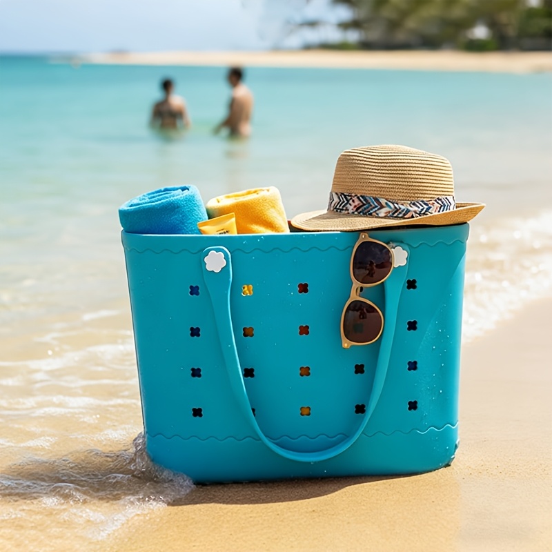 TEMU Eva Tote Bag High Quality Beach Bag, Spill-proof, Easy To Clean Sturdy And Durable Tote Bag Extra-large Capacity For Shopping, Travel, Parties,