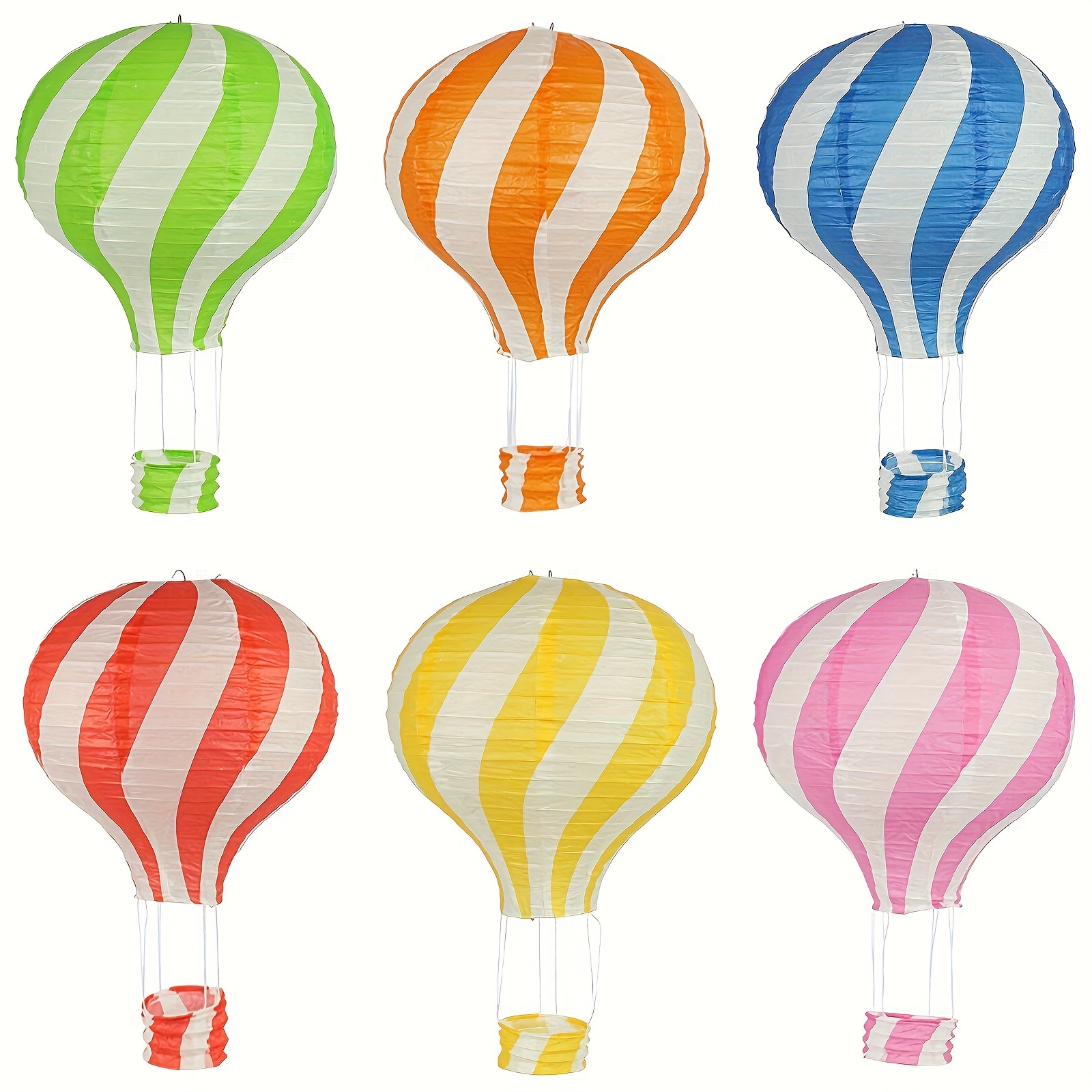 

6pcs, Hanging Hot Air Balloon Paper Lantern Set For Birthday, Wedding, Christmas, Halloween Party Decoration, Gift, Shopping Mall, Home, Teacher Graduation Party Decoration, 12 Inches, 6pcs