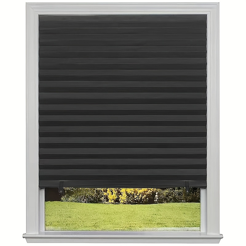 1pc Wireless Light Filtering Blackout Curtain, Pleated Window Curtain, All-folded Window Paper Curtain Light Filtering Temporary Portable Window Cover