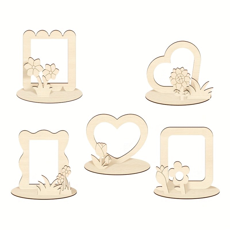 Image of 5 Of Wooden Photo Frames For Home Decoration, Office Decoration, Party And Event Decorations Photo Frames, Is A Perfect Gift For Mom And Dad, A Gift